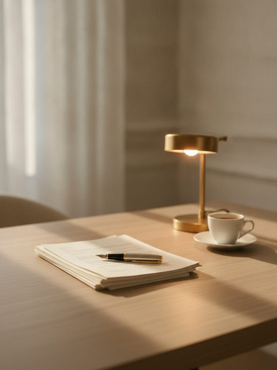Dossier d'entreprise sur un bureau