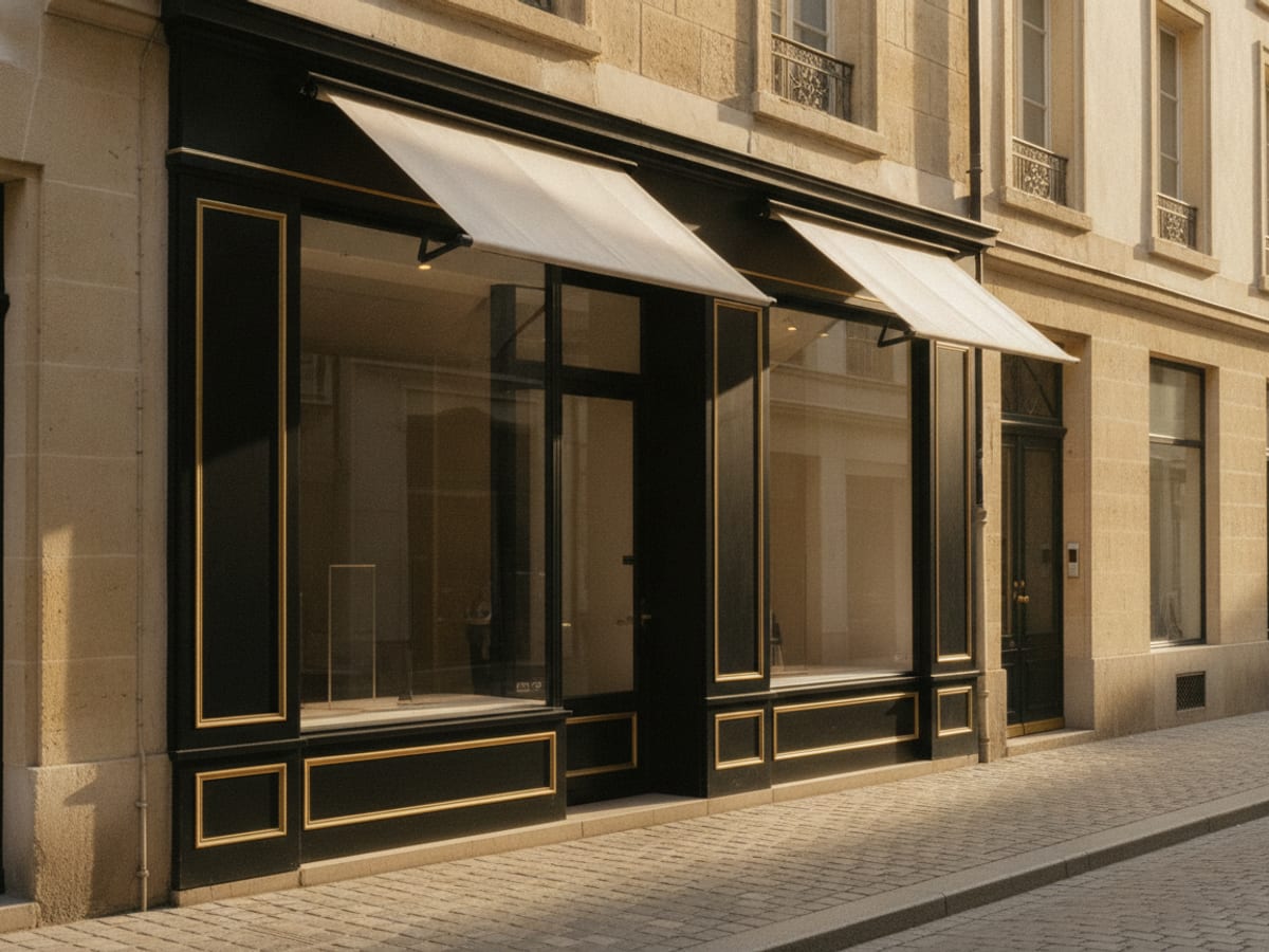 Vitrine d'une arcade commerciale à Genève